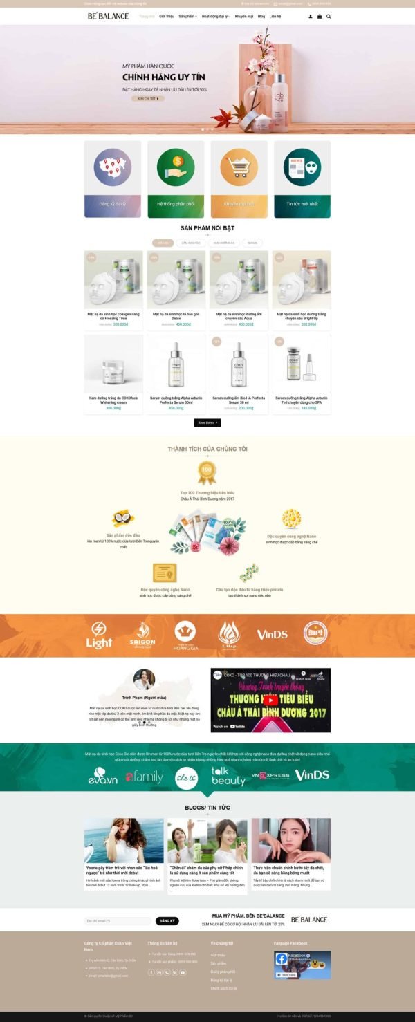Theme wordpress shop mỹ phẩm đẹp